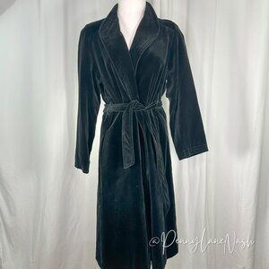 Vintage Top Flight Velvet  Water Repellent Tie Waist Coat Black